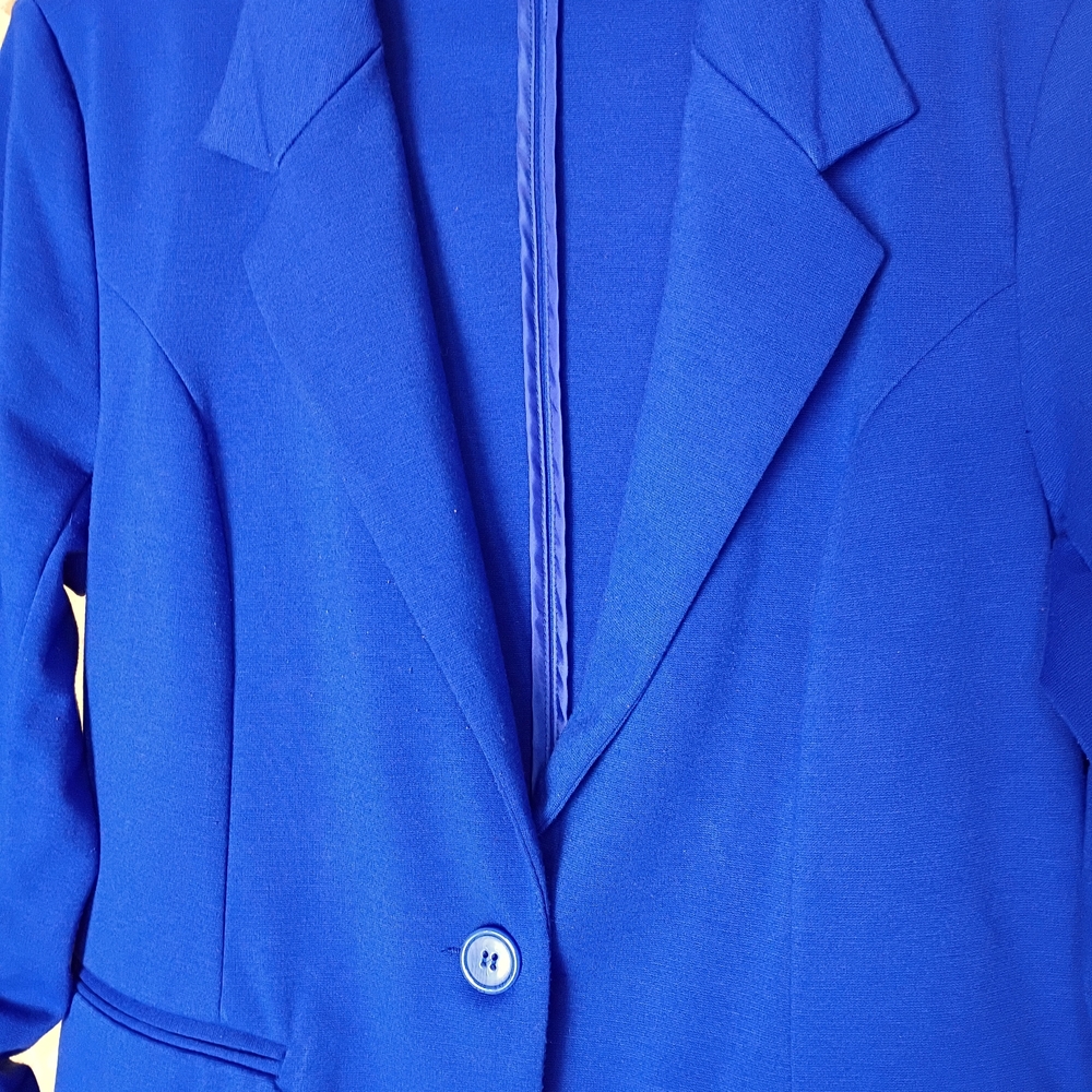 Christian Siriano Women Size L Royal Blue Blazer Office Business Casual Stylish - Picture 7 of 9